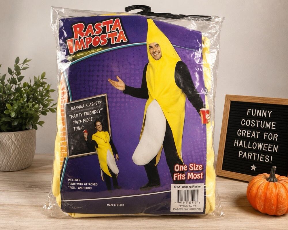 Rasta Imposta Banana Flasher Adult Halloween Costume One Size NIP